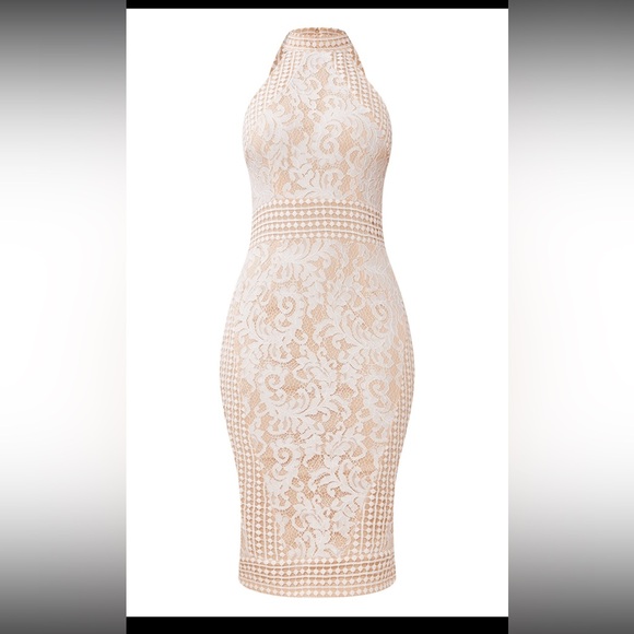 Pretty little things lace crochet high neck midi dress - Picture 1 of 6